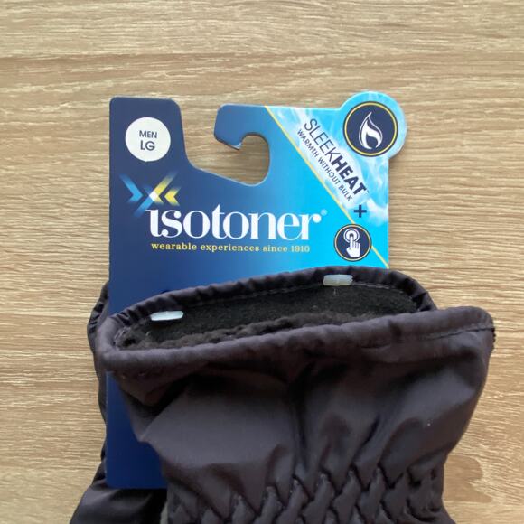 Isotoner Men's Large Gloves Insulated Water-Resistant Touchscreen Compatible NEW - Picture 2 of 5